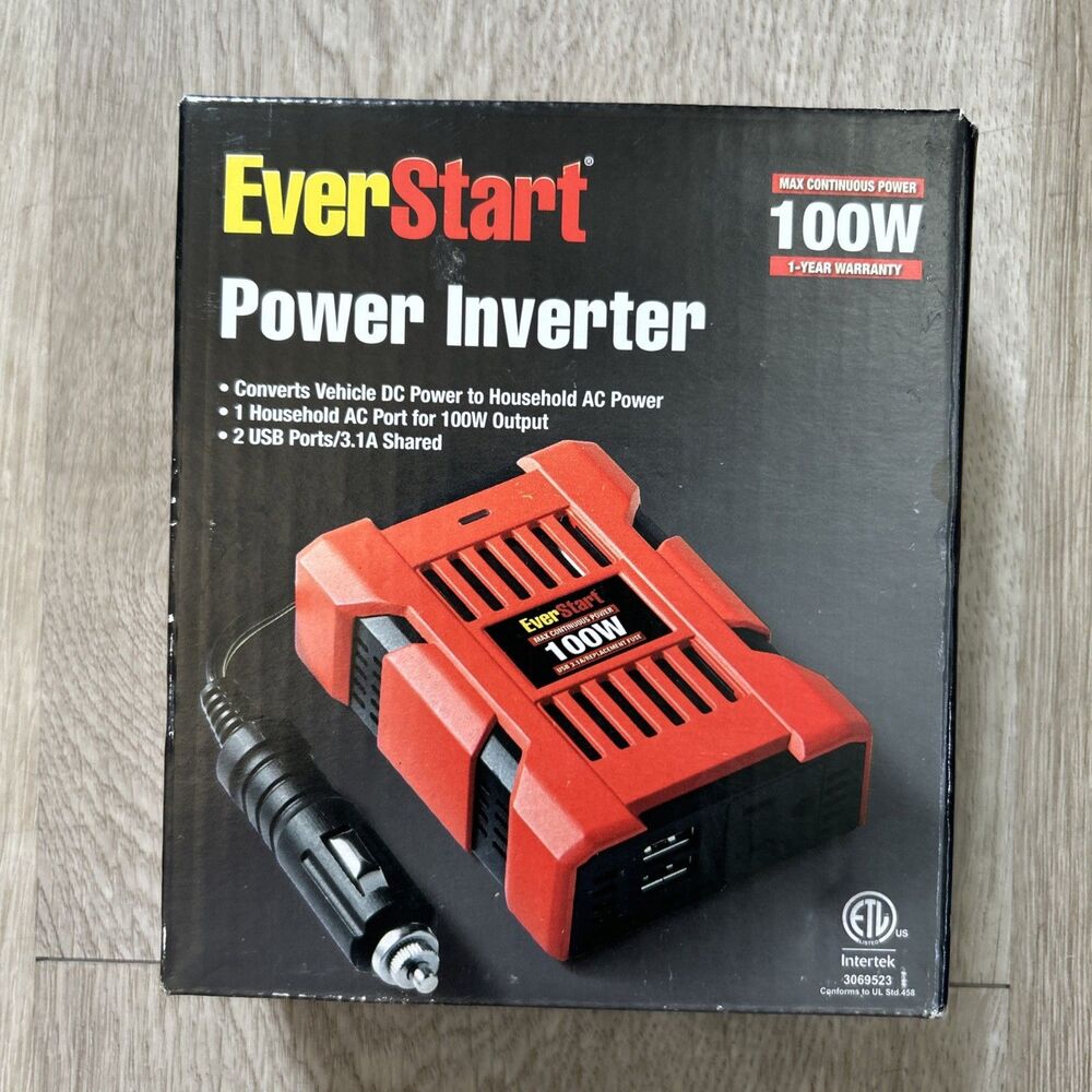 EverStart 100W Slim Vehicle Power Inverter DC/AC with USB 70000MC Car Truck Boat